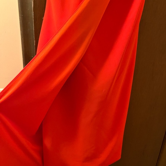 IEENA for Mac Duggal red/orange midi dress with slit - Picture 5 of 6